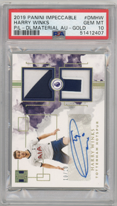 HARRY WINKS 2019 PANINI IMPECCABLE PL AUTOGRAPH AUTO PATCH GOLD #/10 RC PSA 10